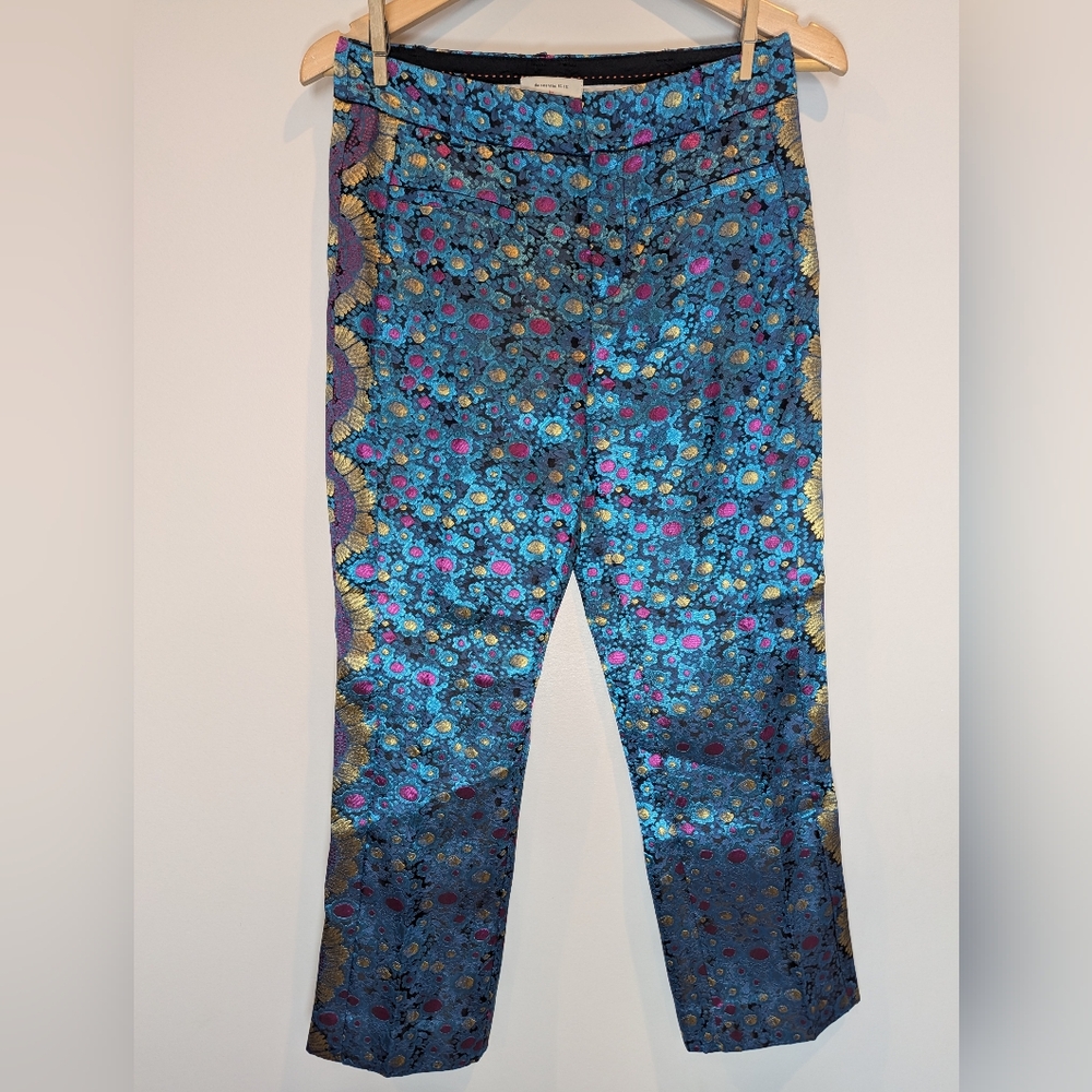 Anthropologie Women's Size 2P Boho Multicolor Patterned Dress Pants